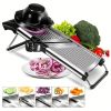 1 Set Stainless Steel Vegetable Slicer With 5 Blades Adjustable Mandoline Slicer Professional Vegetable Grater Onion Graters Potato Grater Kitchen Acc