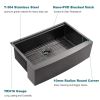 33" L X 22" W Farmhouse Kitchen Sink Matte Black Stainless Steel 33 in.Single Bowl Farmhouse Apron Workstation Kitchen Sink with Accessory Kit