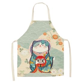 Cartoon Cat Digital Printing Sleeveless Apron (Option: W02312-68x55cm)