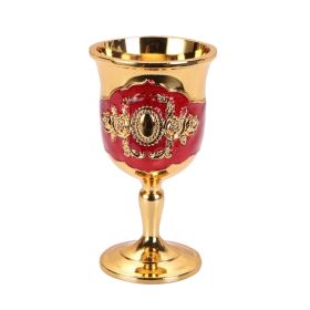 X6HD European Style Wine Glasses Retro Dinnerware Goblet Spirit Vodka Champagne Glasses Beverage Tumbler for Party Home Bar (Color: Jinhong)