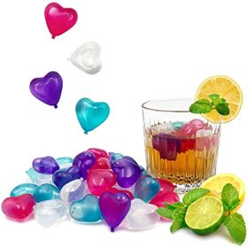 24pcs Reusable Ice Cube; Plastic Ice Cubes; Quick-Freeze Easy-to-Clean Refreezable Fake Ice Cubes For Making Cold Appealing Drinks; Lunch Bags; Cooler (style: Heart)