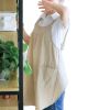 1pc Cotton Linen Apron; X-Back Aprons With Pockets; Halter Apron For Chef Gardening Cooking Baking Florist Shop Painting Pinafore Barista; Bib Overall