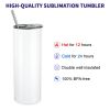 US Warehouse White 20Oz Stainless Steel Heat Transfer Printing Tumbler 20oz Straight Sublimation Tumbler 25PCS/Case