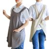 1pc Cotton Linen Apron; X-Back Aprons With Pockets; Halter Apron For Chef Gardening Cooking Baking Florist Shop Painting Pinafore Barista; Bib Overall